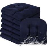 Thyle front view of six navy cushions showing coordinated set and curb appeal