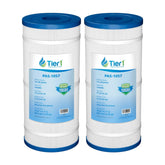 Tier1 front view of two-pack replacement cartridges showing label and fit benefit