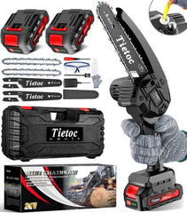 tietoc mini chainsaw front view showing compact design and portability