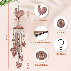 TIGGSY wind chime beside a hand to show size and lightweight build, easy to hang