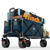 TIMBER RIDGE front view of the collapsed wagon showing compact portability and quick storage benefit
