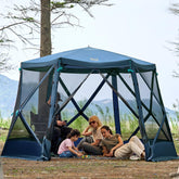 TIMBER RIDGE front view of assembled gazebo showing shaded shelter benefit