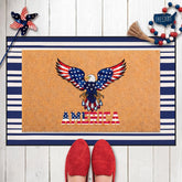 Timgle eagle mat front view with bold design and durable welcome benefit