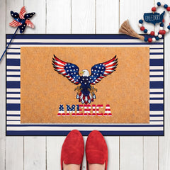 Timgle eagle mat front view with bold design and durable welcome benefit