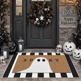 Tinideya front door mat staged on porch showing festive welcome