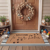 Tinideya front view showing welcome and stripe mats, attractive curb appeal