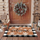Tinideya front view of both mats showing welcome design and layered curb appeal