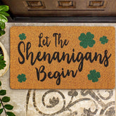 Tinideya shamrock front view showing festive greeting and clovers, welcomes guests