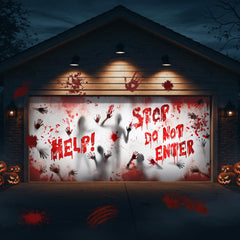Tioncy garage cover front view showing spooky design and curb appeal