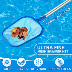 Tioncy shallow skimmer net top view capturing leaf removal for clearer water benefit