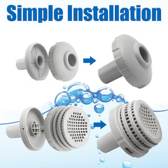 TIROAR installed in pool wall showing simple DIY fit and restored water movement