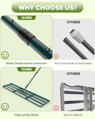 TITECK adjustable 78-inch handle extended showing ergonomic reach and reduced back strain