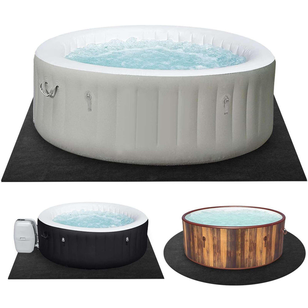 TIXANF front view of hot tub mat showing full protective coverage benefit