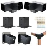 TOCRETOARE front view of boxed pergola bracket kit showing contents and durable finish