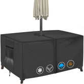 TOHONFOO front view of rectangular cover protecting outdoor table shows full coverage and neat fit
