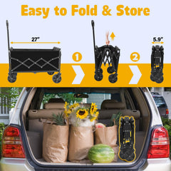 TOKXTIK wagon folded compact in trunk for easy transport benefit
