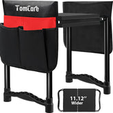 tomcare front view folded kneeler seat showing compact storage and portability