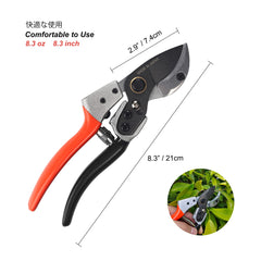 TONMA JP pruning shears cutting a rose branch for cleaner plant wounds