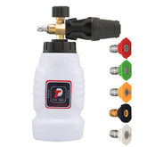Tool Daily foam cannon front view showing durable bottle and connector for reliable use