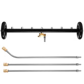 Tool Daily front view of 24-inch undercarriage cleaner showing full spray bar and fittings for fast cleaning