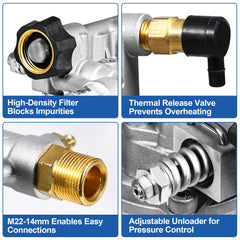 TOOLCY pump with three nozzle tips included for versatile cleaning benefit