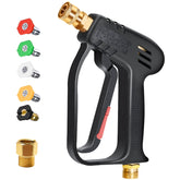 TOOLCY short pressure washer gun front view showing compact form and durable finish