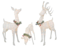 Top Treasures front view showing three lighted deer, clear warm glow