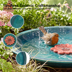 Topadorn side profile showing shallow two-inch depth ideal for small bird bathing