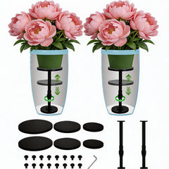 Topfurn front view of two-pack risers showing packaging and components benefit easy setup
