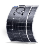 Topunive front view of two flexible panels showing compact design and portability