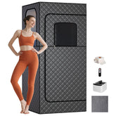 TOREAD sauna front view showing full-size tent and zip closure for private steaming benefits