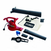 Toro front view of unit showing ergonomic handle and cord-lock for safer operation