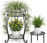 TOSKING 2-tier front view showing elegant vertical plant display and space saving