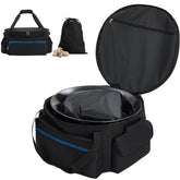 TOURCYCLE front view of packed bag showing neat protection and easy transport