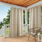 TOWN & COUNTRY BASICS front view of taupe 54x108 curtain panels showing full coverage