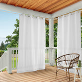 TOWN & COUNTRY BASICS front view of both Cabana curtain panels showing clean winter white finish and coverage benefit