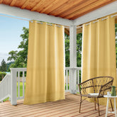 TOWN & COUNTRY BASICS front view of yellow curtain panels, brightening space
