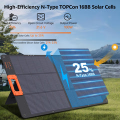 TPDEFZQ unfolded 100W panel capturing sunlight for efficient charging