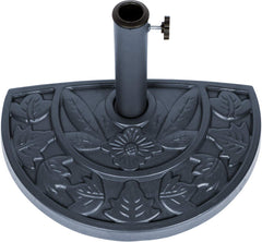 Trademark Innovations half umbrella base front view showing stable footprint and neutral gray finish