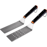 Traeger front view of both spatulas showing durable stainless finish and ready storage
