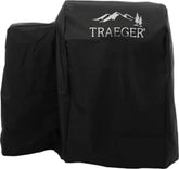 Traeger Tailgater full-length cover front view protecting grill from weather