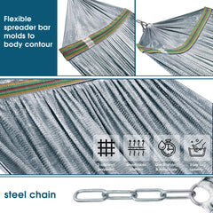 Tranquillo hammock close-up of polyester net texture for breathability