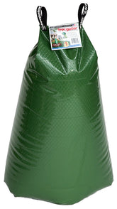 treegator front view bag attached to a tree showing secure fit and root watering benefit