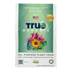 True Organic 12 lb bag front view showing branding and coverage