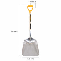 True Temper scoop in use moving feed demonstrating faster bulk handling