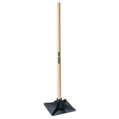 TRUE TEMPER tamper front view showing steel head and ash handle for durable compaction