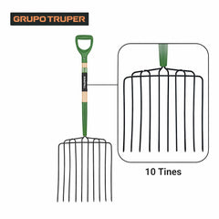 Truper TruTough lacquered ash handle and poly D-grip for secure control