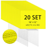 Tuanse front packaging showing 20 yellow blank signs and stakes, easy visibility
