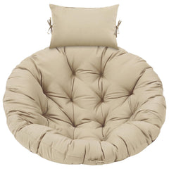 Tudomro front view of beige egg chair cushion showing full fit and fresh look