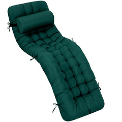 Tudomro front view chaise lounge cushion shows full hunter green coverage and comfort
